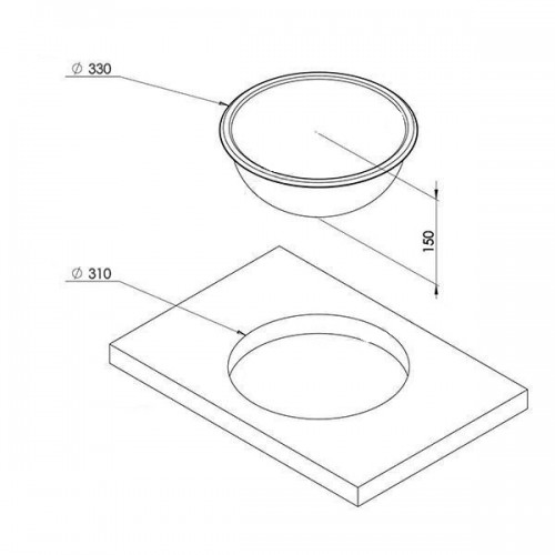 Chiuveta rotunda din otel inoxidabil Ø 300mm
