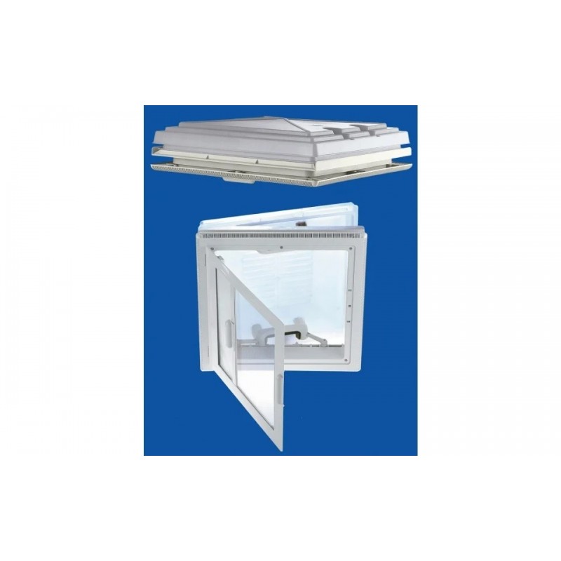 Trapa 40x40 MPK 46,  cu deschidere pe toate laturile, capac alb cu plasa de insecte si obturator