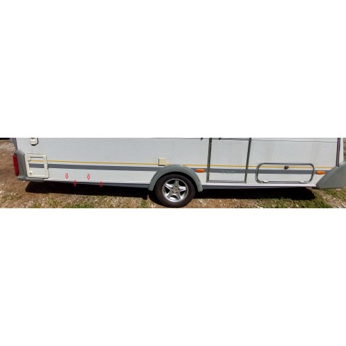 Profil alb 8mm de sustinere a ornamentelor din aluminiu si plastic la rulote