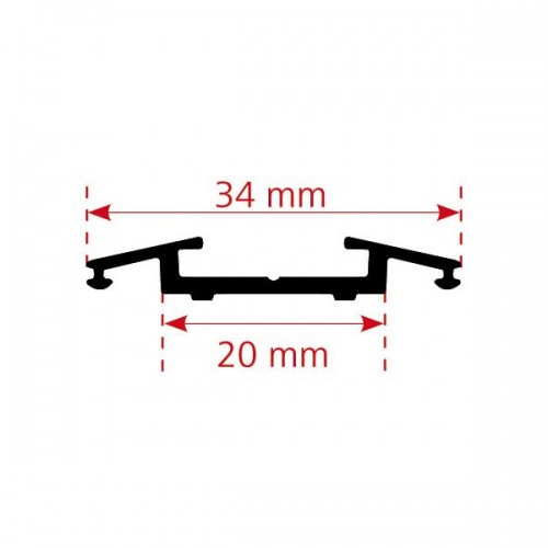 Șină de aluminiu pentru acoperirea imbinarii dintre 2 plăcii. Lungime 5 m. Preț per bucată.