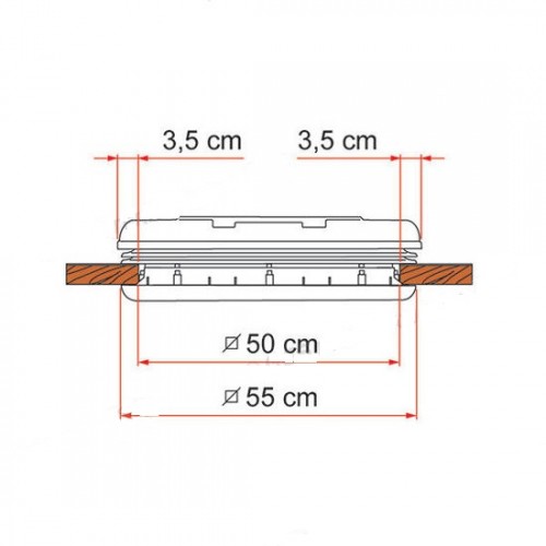 Trapa Fiamma vent 50x50cm transparenta