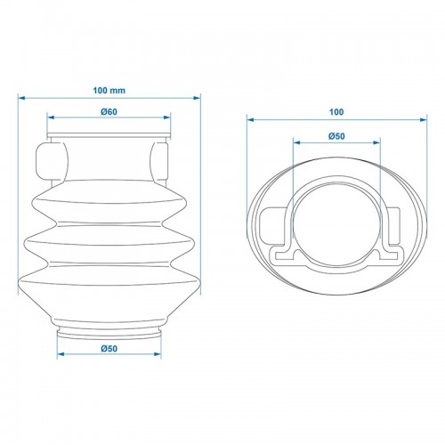 Burduf pentru frâna 50 / 60mm L = 125 pentru AL-KO