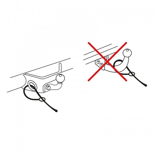 Cablu siguranta frina rulota varianta cu cirlig