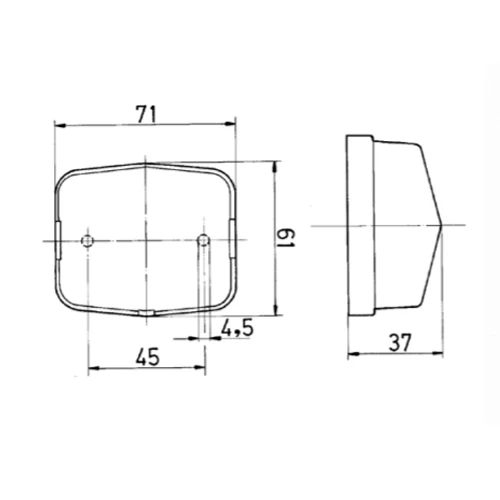 Lampa pozitie spate lateral rosu-alb