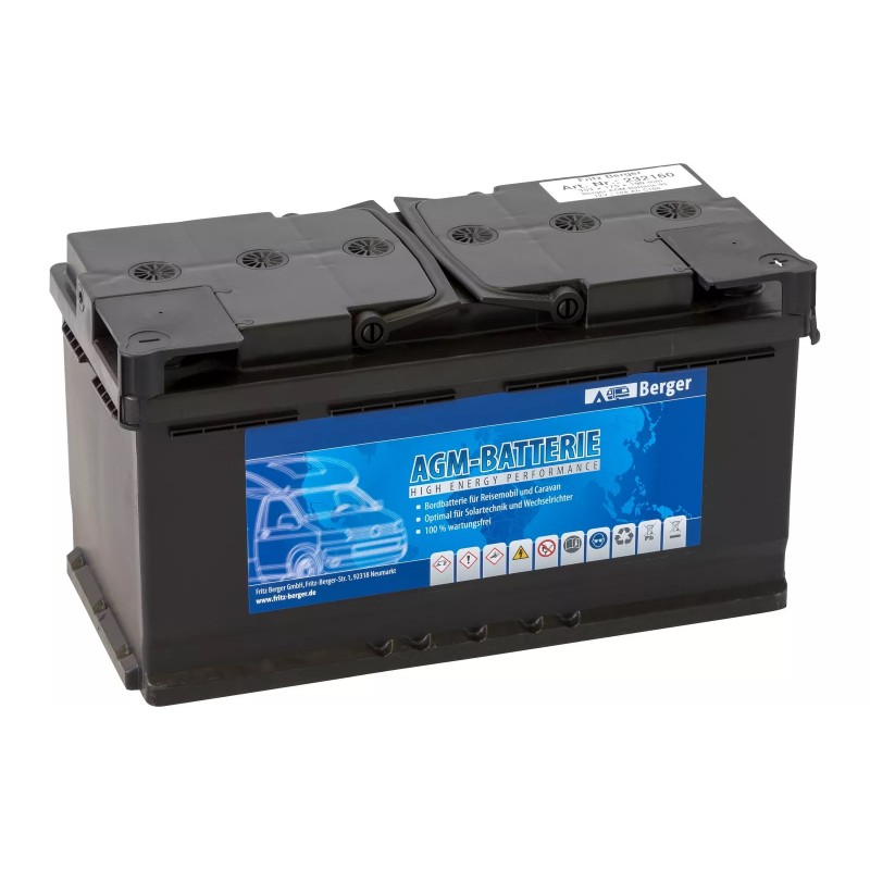 Acumulator Berger AGM - 12V / 108 Ah pentru rulote si autorulote