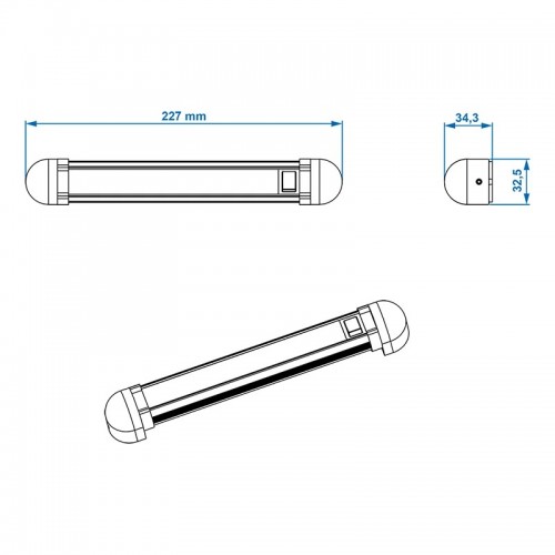Lampa liniara 10 LED 12v 150lm 225x35x33mm