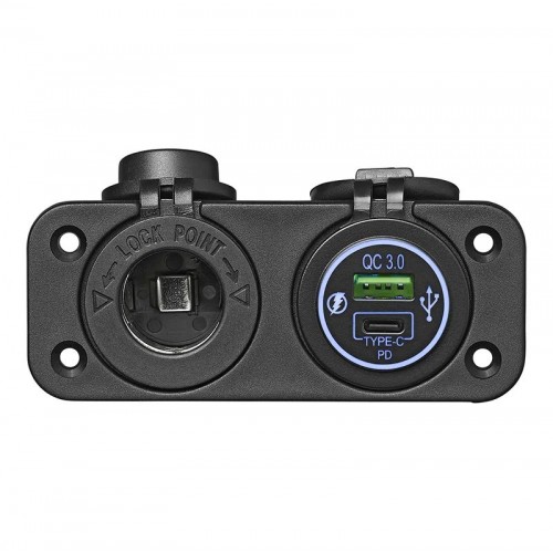 Priza 12v + priza USB A+C cu rama de incastrare