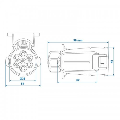 Priza mobila 7 pini cu cirlig