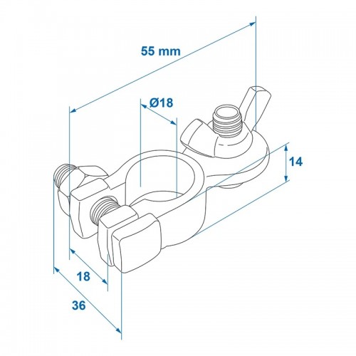 Set cleme terminale baterie (+)(-) fluture  rosu/nergru ( borne )