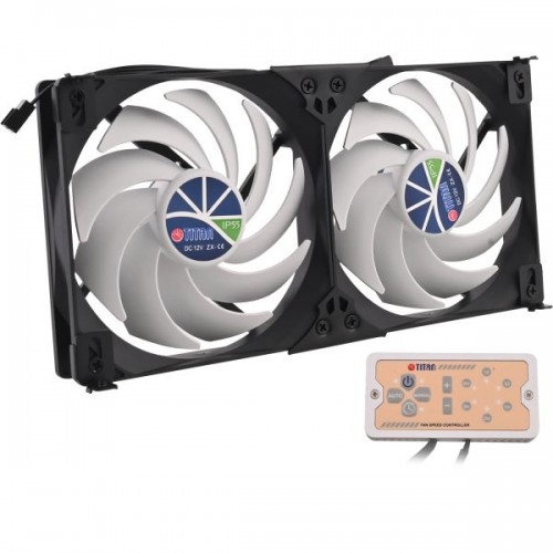 Ventilator dublu pentru frigiderul rulotelor si autorulotelor marca Titan